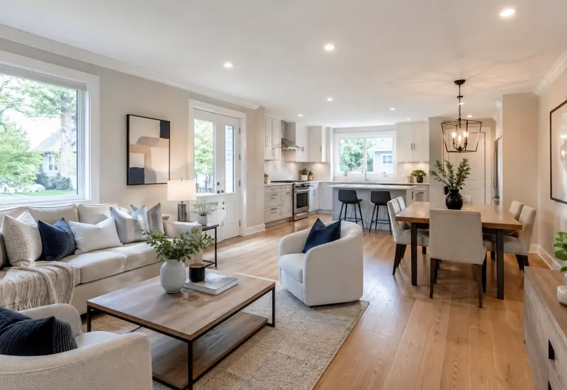 Full home renovation with connected kitchen and living space
