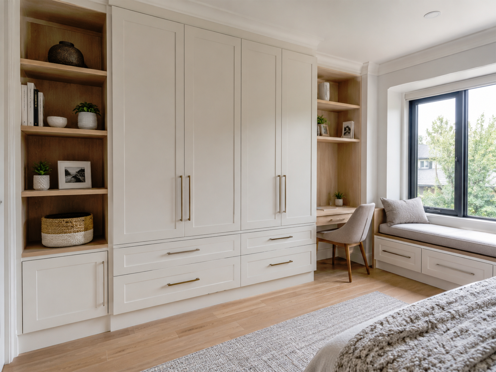 Custom cabinetry and built-in storage example with showroom-backed planning and local installation