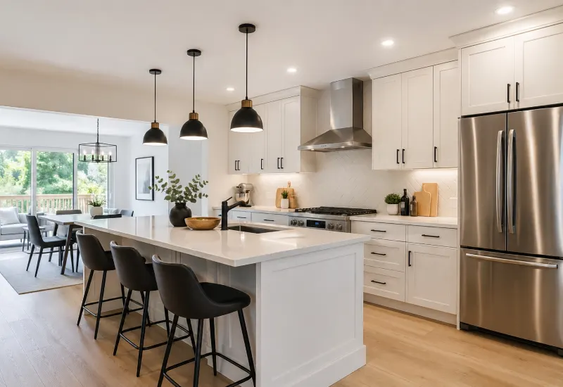 Bright Toronto kitchen renovation with updated cabinetry and island