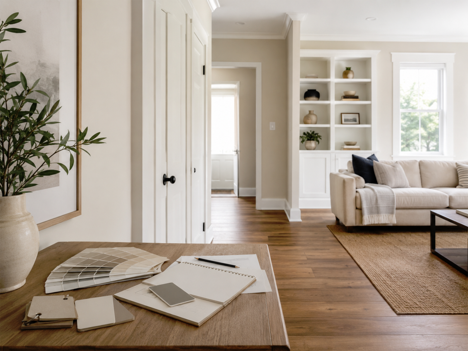 Interior painting estimate planning with room notes, wall condition review, paint samples, finish direction, trim details, and preparation checklist for a Toronto and GTA home
