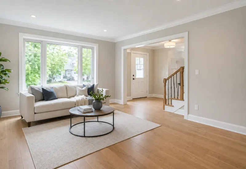 Interior painting and finish work in a clean renovated home